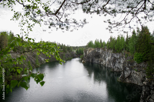 Fototapeta Naklejka Na Ścianę i Meble -  Lake in the marble quarry.