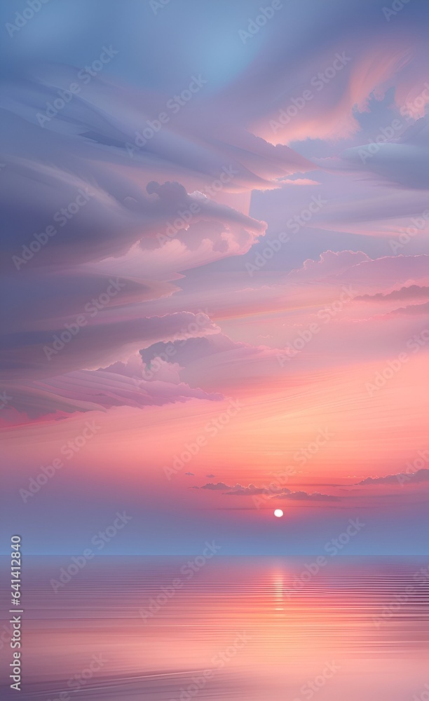 Beautiful sunset over the sea wallpaper.