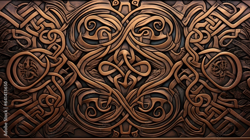 motif celtique en bronze, généré par IA