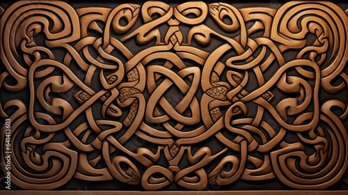 motif celtique bronze et noir, généré par IA