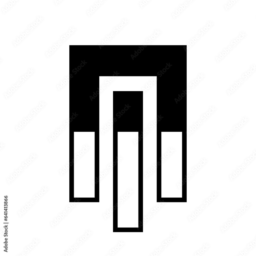 Black Abstract Rectangle Shaped Letter M Icon Black Abstract Rectangle Shaped Letter M Icon