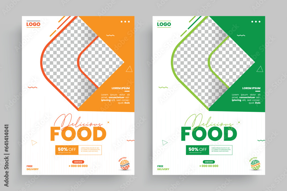 Food Flyer Template design, restaurant food flyer, fast food template vector illustration.	