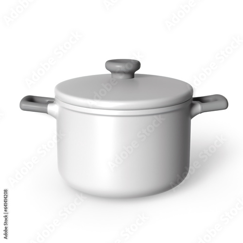 3d style illustration of cooking pot icon. Simple icon for web and app. Isolated on white background. © ckybe