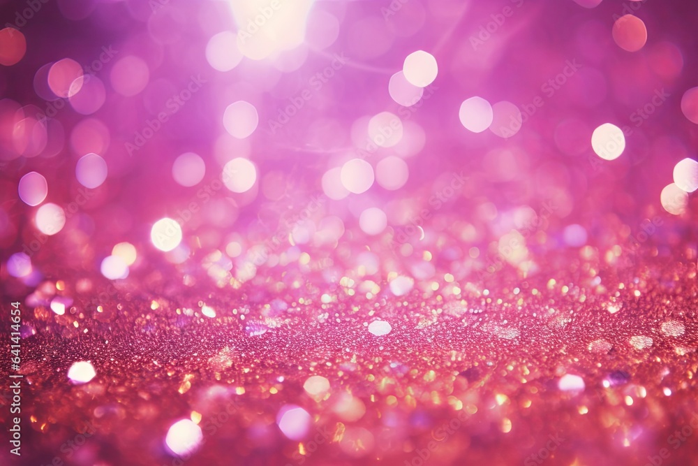purple and pink glitter vintage lights background. defocused, Generative AI