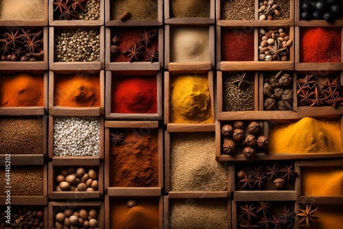 spices and herbs in the market4k HD quality photo. 
