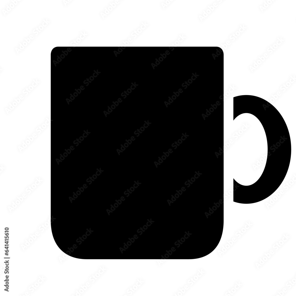 Black Abstract Simplistic Coffee Mug Icon Black Abstract Simplistic Coffee Mug Icon
