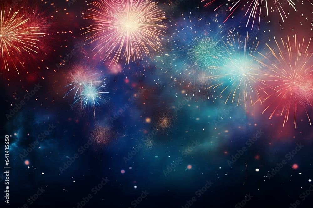 abstract holiday firework background. 4th of july concept, Generative AI