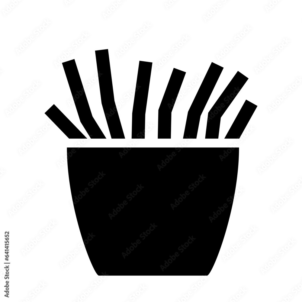 Black Abstract Simplistic French Fries Icon Black Abstract Simplistic French Fries Icon