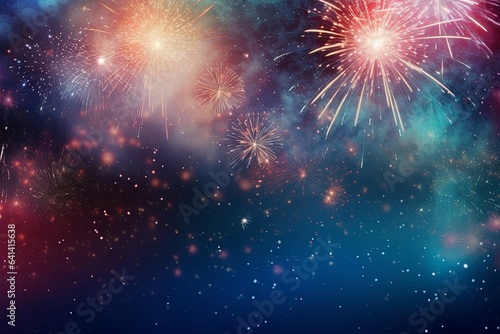 abstract holiday firework background. 4th of july concept, Generative AI