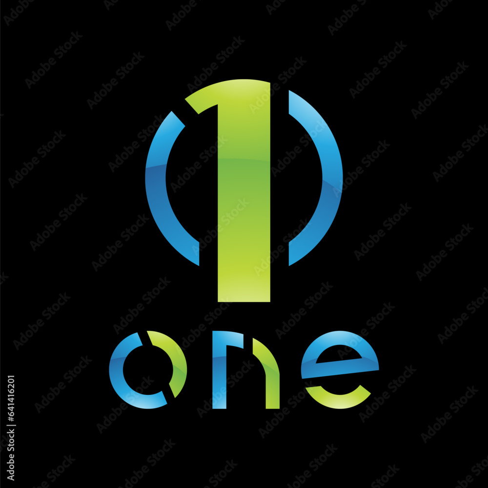 Colorful Glossy Number 1 Icon on a Black Background - Icon 2 Colorful Glossy Number 1 Icon on a Black Background - Icon 2