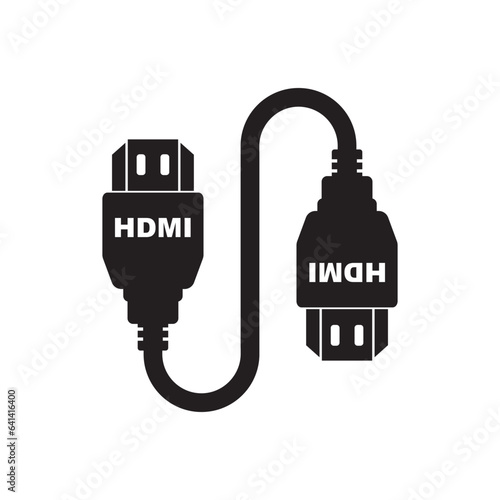 hdmi port line icon vector. hdmi port sign. isolated contour symbol black illustration