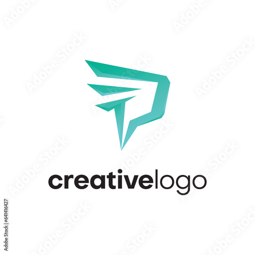 P letter logo design template