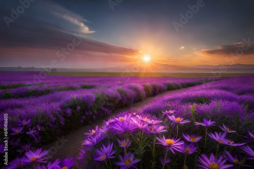 lavender field at sunset