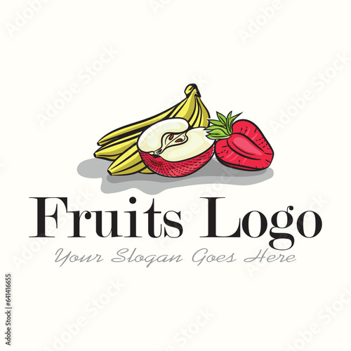Fruits logo design template