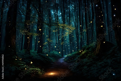 night forest in the forest 4k HD quality photo. 
