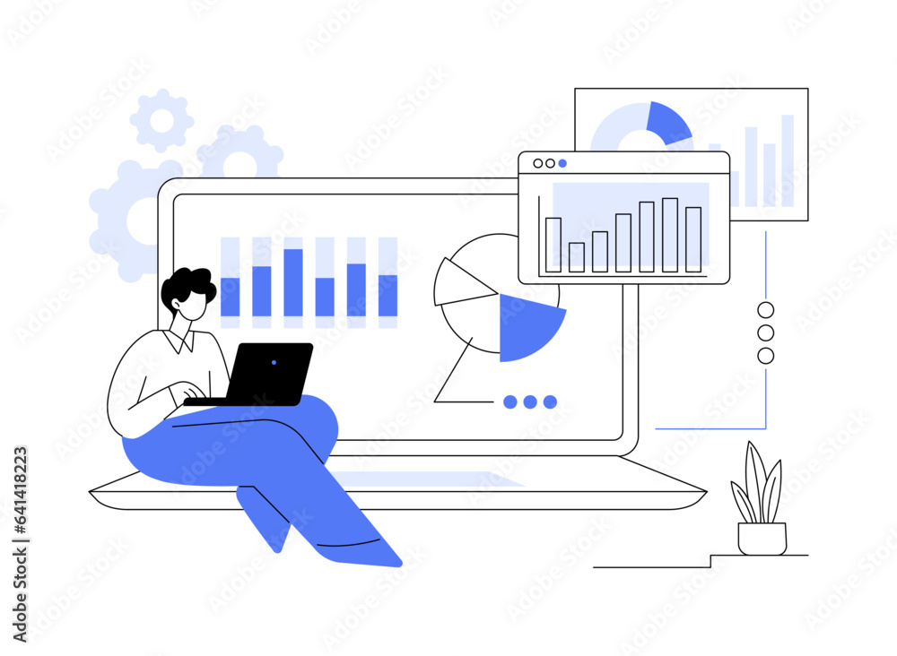 Fototapeta premium Collecting business data abstract concept vector illustration.