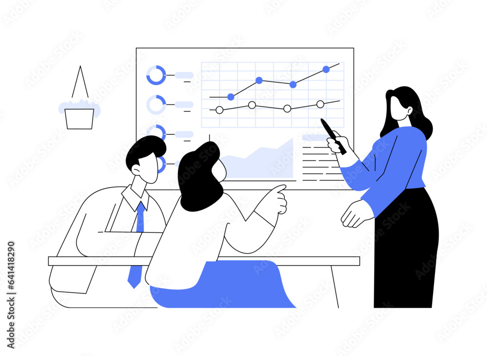 Data-driven decision-making abstract concept vector illustration.