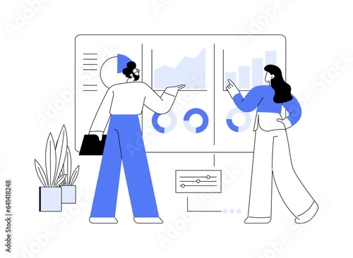 Analyzing business data abstract concept vector illustration.