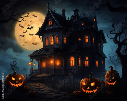 halloween background with image,scary pumpkins candles