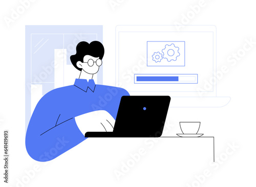 Software installation abstract concept vector illustration.