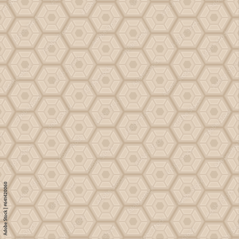Seamless geometric pattern brown tileset hexagons vector shape