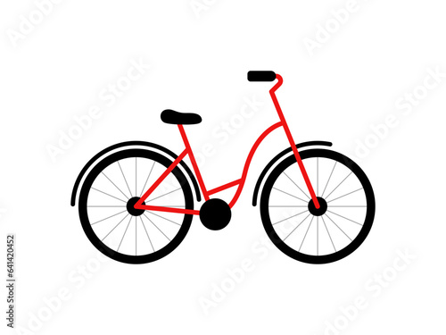 Red vector bicycle. High quality vector illustration.