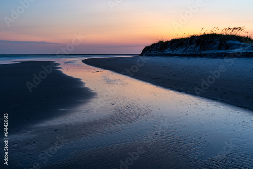 Tidal Pool and Dunes at Dusk