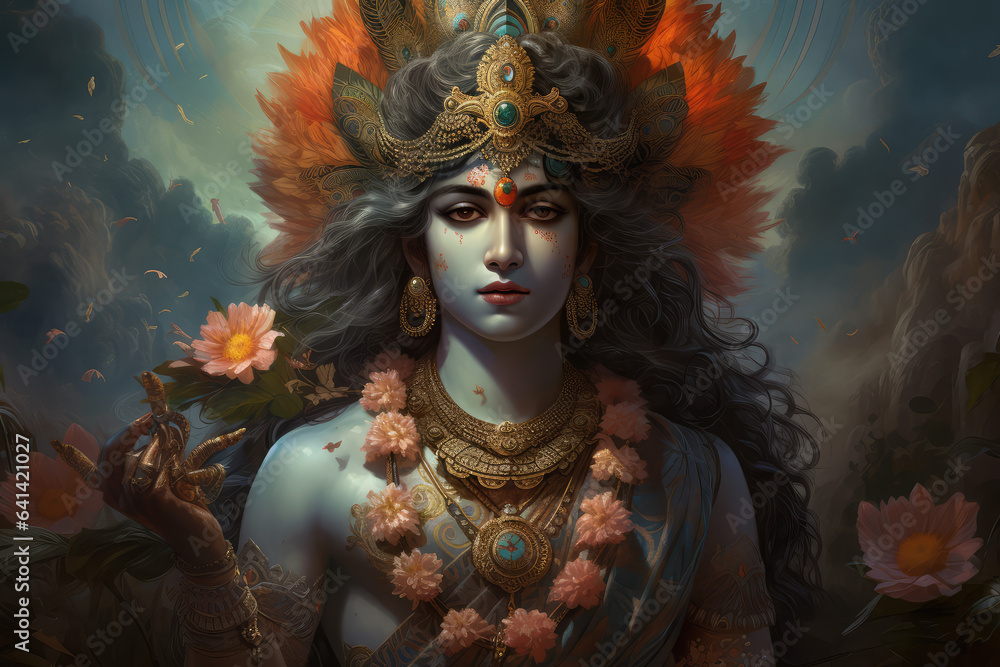 Lord Vishnu , Hindu God, generative AI
