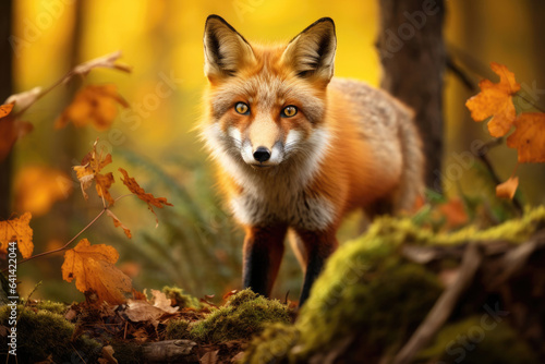 Red fox in the autumn forest © Veniamin Kraskov