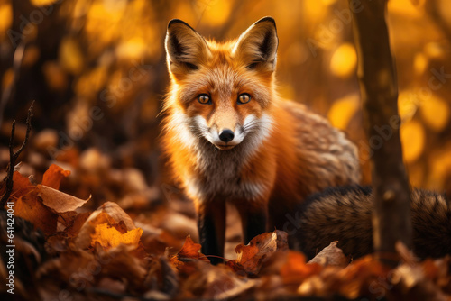 Red fox in the autumn forest © Veniamin Kraskov