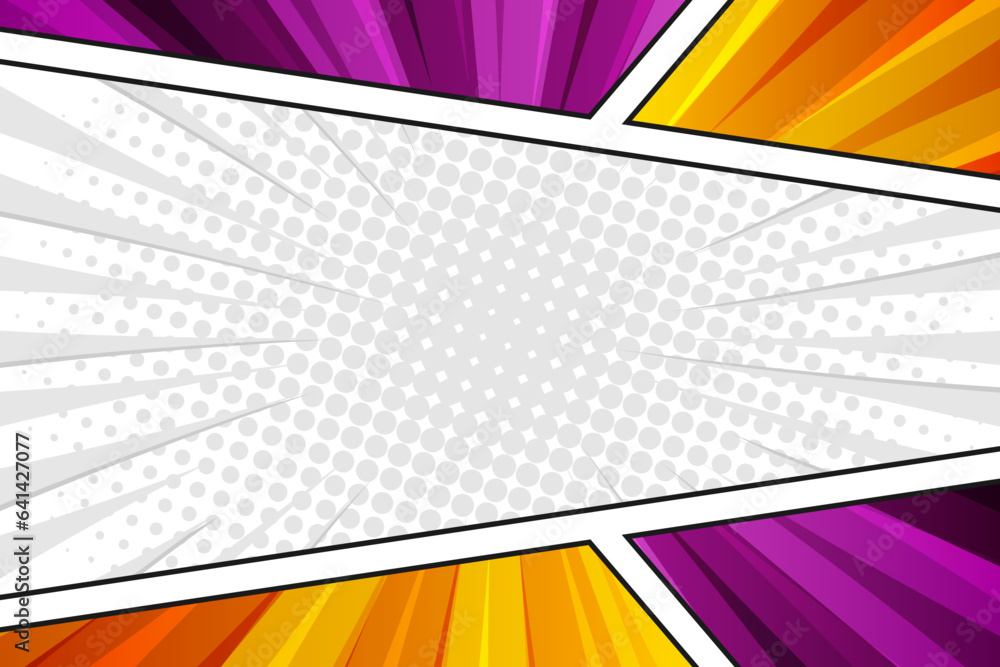 Fototapeta premium Blank comic book page scene frame background template