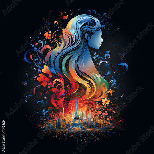 graphic design of Paris Olympics 2024 graphic tee idea, design ideas, logo design , olympic sport