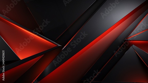 3D wallpaper abstract triangle modern glows red, black colors