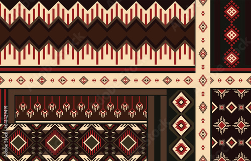 Hawaiian style tapa style cloth Dharma cloth pattern vector vintage. Tribe. Ethnicity Seamless geometric shapes. Colorful. Wallpaper, backgrounds,