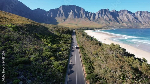 Aerial view of Kogel Bay in Western Cape Province in South Africa