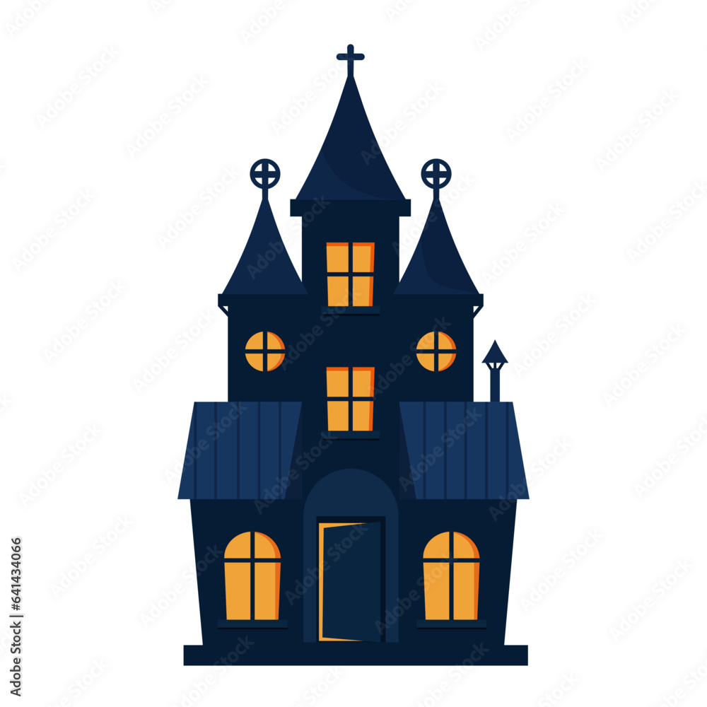 Halloween  haunted house. Vector graphics