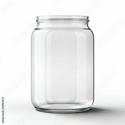 Transparent Glass Jar Isolated on White Background. Generative ai