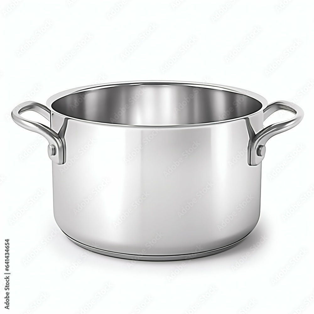 Front View of Cooking Pot Without Lid Isolated. Generative ai Front View of Cooking Pot Without Lid Isolated. Generative ai