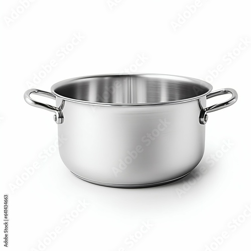 Front View of Cooking Pot Without Lid Isolated. Generative ai
