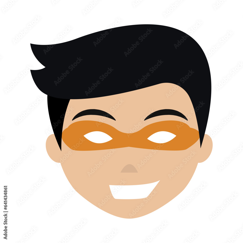 Isolated cute happy male super hero avatar character Vector Isolated cute happy male super hero avatar character Vector