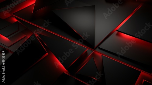 3D wallpaper abstract triangle modern glows red, black colors