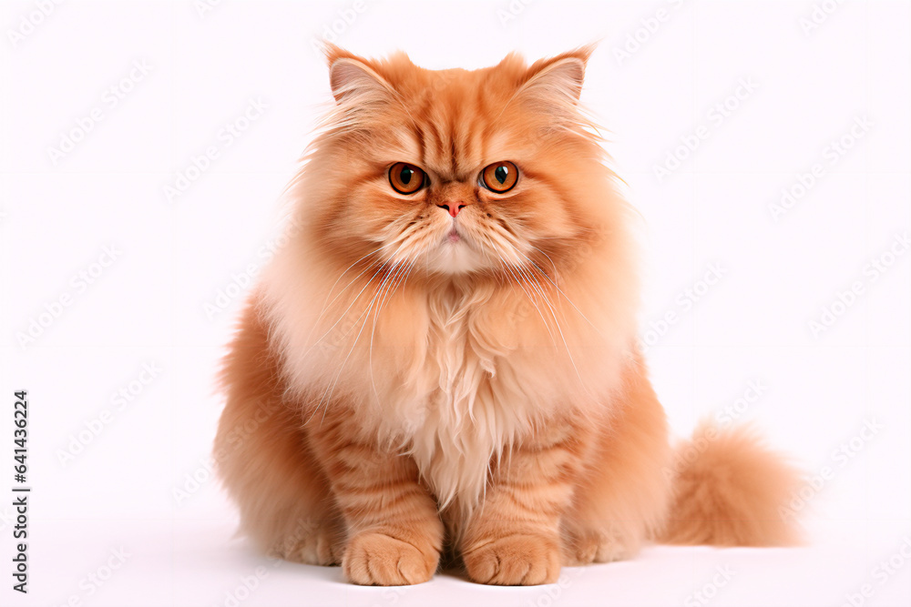 Persian cat on a white isolated background