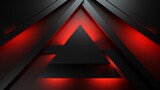 3D wallpaper abstract triangle modern glows red, black colors