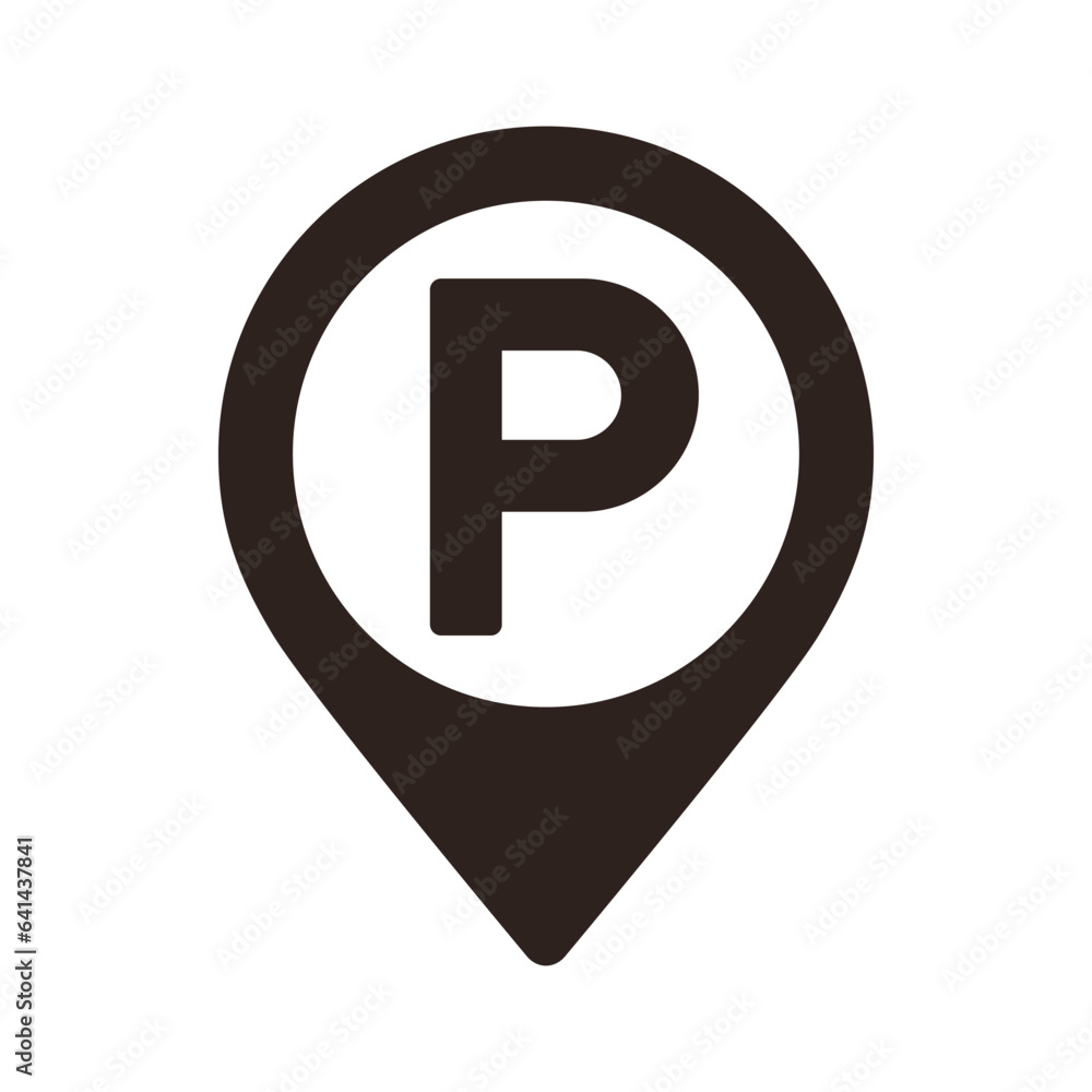 Parking map pin. Parking location pin. GPS parking location symbol for apps and websites Parking map pin. Parking location pin. GPS parking location symbol for apps and websites