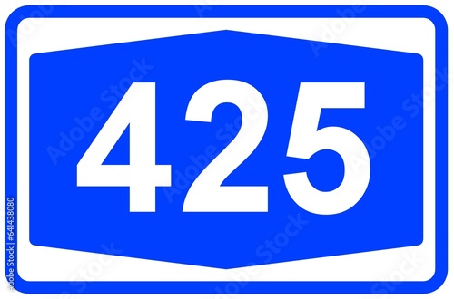 Illustration eines Autobahnschildes der Autobahn 425 in Deutschland 