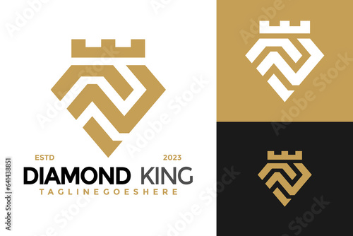Letter N Diamond King logo design vector symbol icon illustration photo