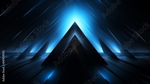 3D wallpaper abstract triangle modern glows blue