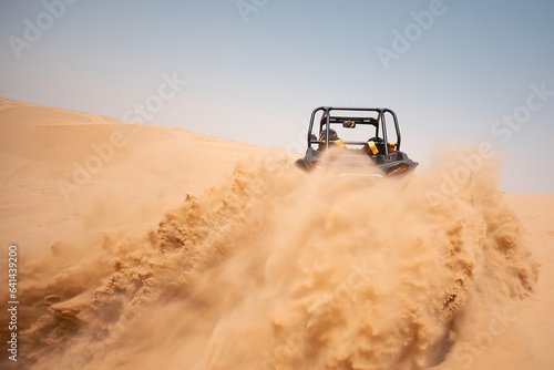 Fototapeta Naklejka Na Ścianę i Meble -  sand dune bashing ofrroad. utv rally buggy