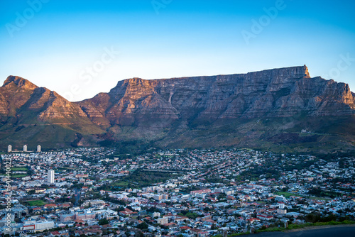 View of Cape Town from Signall hill viewpoint, in Western Cape, South Africa photo