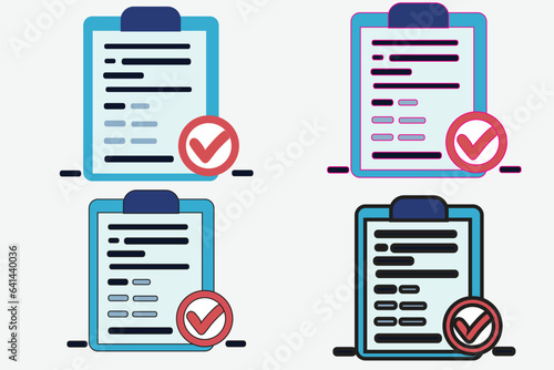 Vector icons for an approval check set Icon for a certificate. superior caliber. Icon for success. Verifying profiles. 